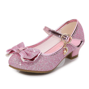 Girls' Elegant Low Heel Pumps - Bow Decorated Princess Party Shoes for Spring and Summer with Comfortable Insoles and Durable Outsoles