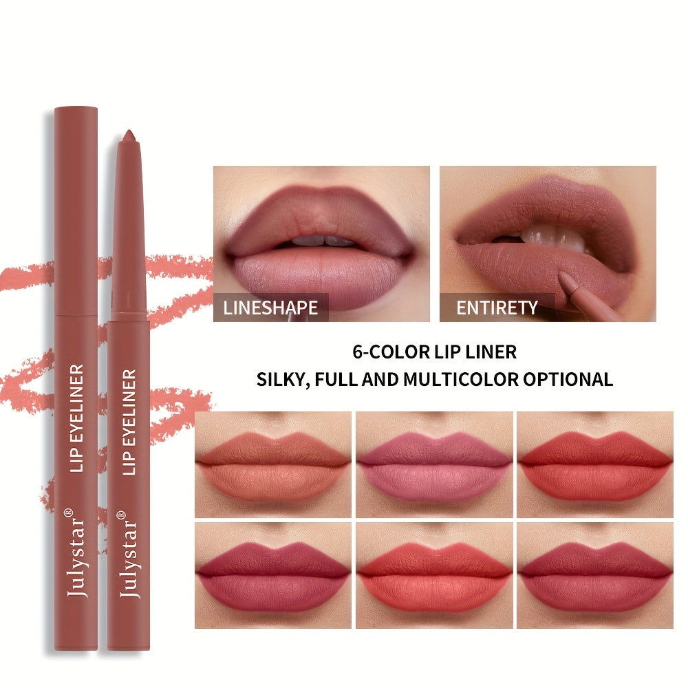 Lip Pencil Waterproof Non-halo Lipstick Pen Pink Matte Lip Gloss Rotating Lip Liner Set Valentine's Day Gifts