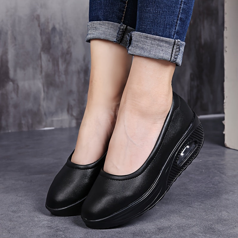 Comfy All-Season Women's Nursing Shoes with Air Cushion Support, Non-Slip Sole, Easy Slip-On Design