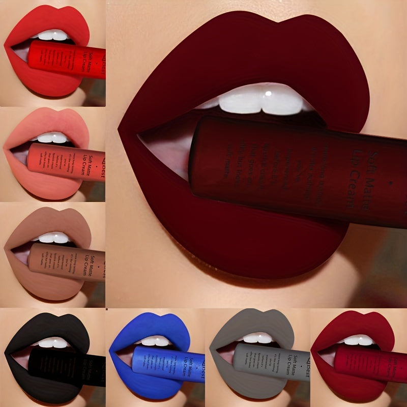 Matte Velvet Lip Glaze, Waterproof Long Lasting Not Easy To Decolor Lip Gloss, Silky Smooth Plumping Lipstick ( 20 Colors ) Valentine's Day Gifts