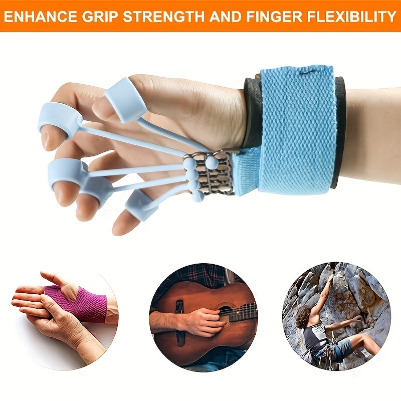 Silicone Polymer Finger Exerciser, Hand Strengthener, Uncharged Finger Flexibility Trainer, Blue