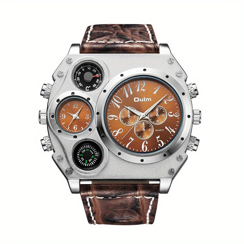 Men's Quartz Watch, Multi Dial With Compass, Casual Watch For Men, Ideal choice for Gifts
