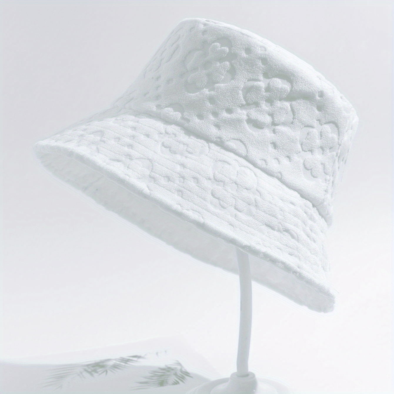 Plaid Embossed Bucket Hat Solid Color Trendy Casual Basin Hat Unisex Couple Fisherman Cap For Women Men