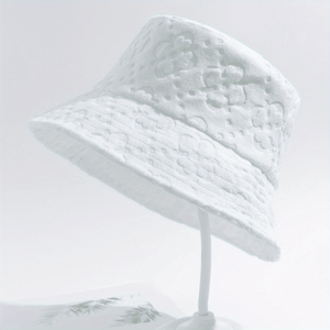 Plaid Embossed Bucket Hat Solid Color Trendy Casual Basin Hat Unisex Couple Fisherman Cap For Women Men