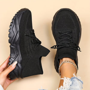 Chic Womens Breathable Knit Sneakers - Slip-On Design, Lightweight Comfort, Ideal for Casual Wear & Running