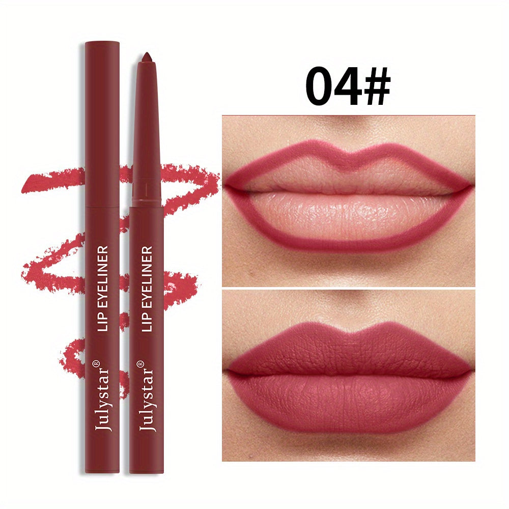 Lip Pencil Waterproof Non-halo Lipstick Pen Pink Matte Lip Gloss Rotating Lip Liner Set Valentine's Day Gifts
