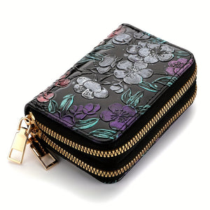 Double Zipper Wallet, Women's Short Credit Card Holder, Multifunctional Large Capacity Coin Purse