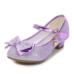 Girls' Elegant Low Heel Pumps - Bow Decorated Princess Party Shoes for Spring and Summer with Comfortable Insoles and Durable Outsoles
