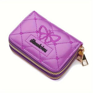 Double Zipper Wallet, Women's Short Credit Card Holder, Multifunctional Large Capacity Coin Purse