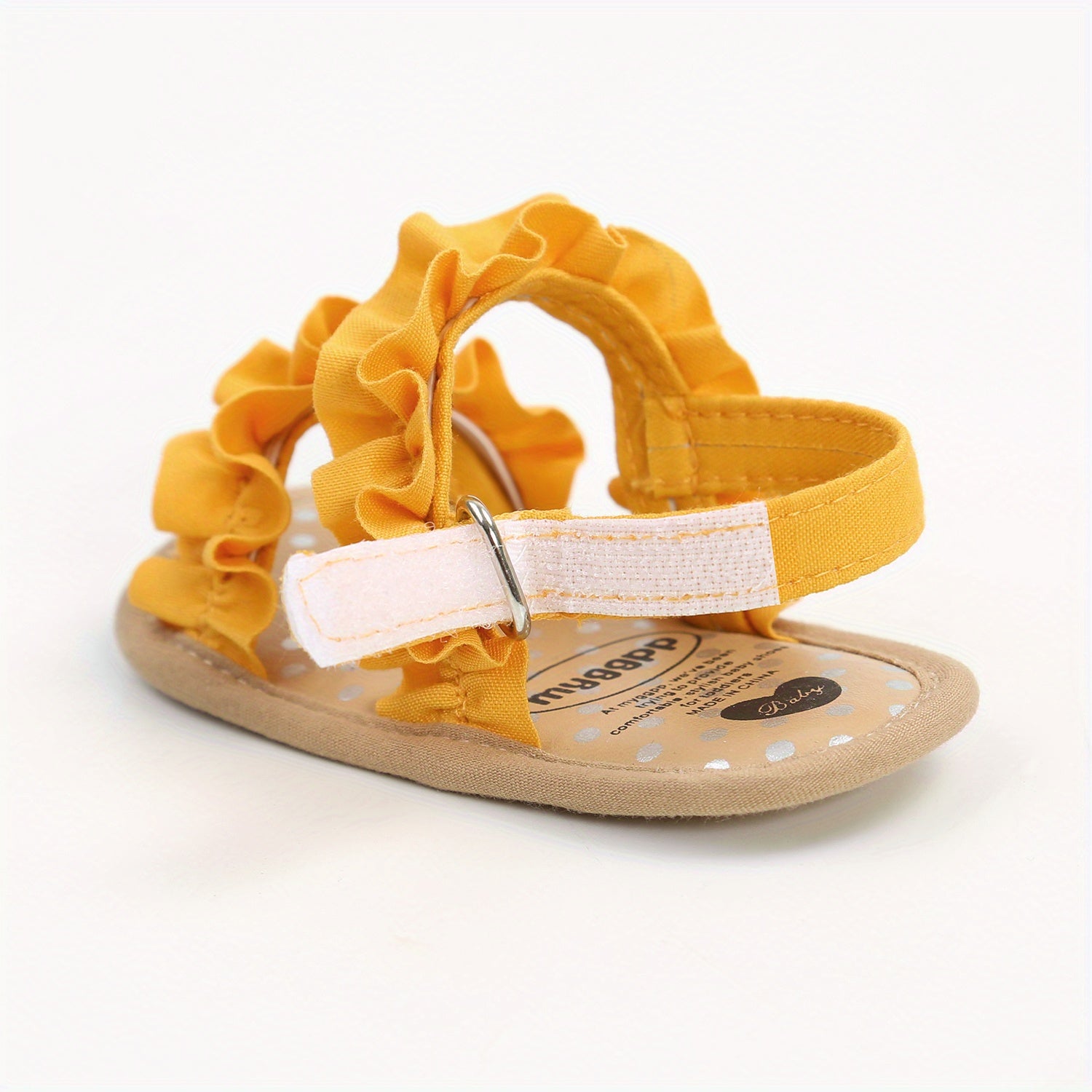 Floral Non-slip Baby Girl Sandals with Ruffle Trim – Comfy Open Toe Toddler Princess Shoes for Spring/Summer
