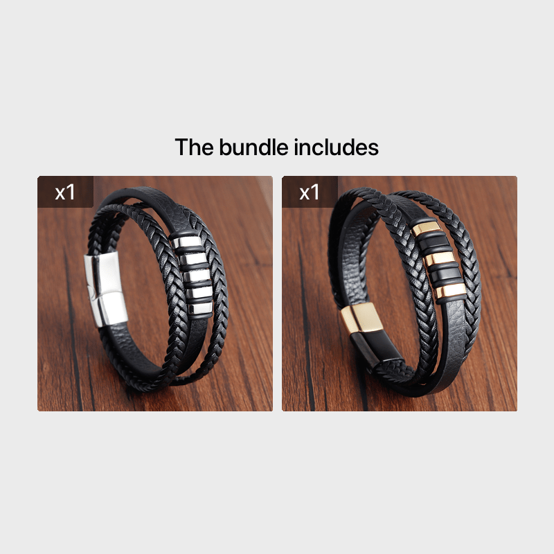 New Fashion Trendy Men's Simple Braided Multi-Layer Bracelet Jewelry, Bracelet For Men High Quality