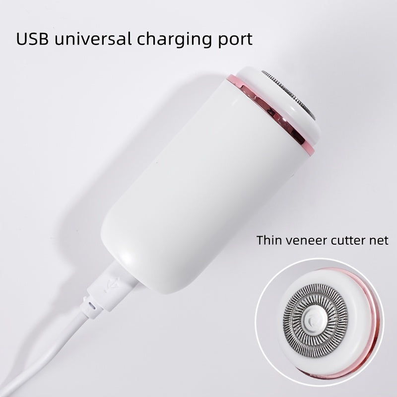 Compact USB-Charged Mini Electric Shaver: One-Touch, Durable Stainless Steel, Floating Head, Long Battery Life, Washable