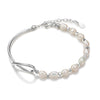 925 Sterling Silver Bracelet For Women Natural Pearl Bangle Elegant Decor Bracelet For Wedding