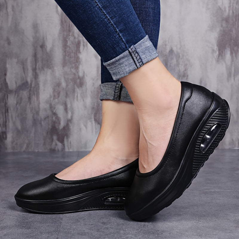 Comfy All-Season Women's Nursing Shoes with Air Cushion Support, Non-Slip Sole, Easy Slip-On Design