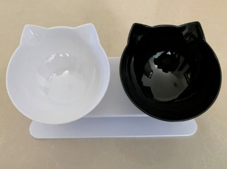 New Inclined Food Cat Ear Oblique Mouth Transparent Single Pet Bowl - You Offer