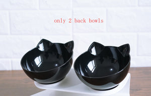 New Inclined Food Cat Ear Oblique Mouth Transparent Single Pet Bowl - You Offer