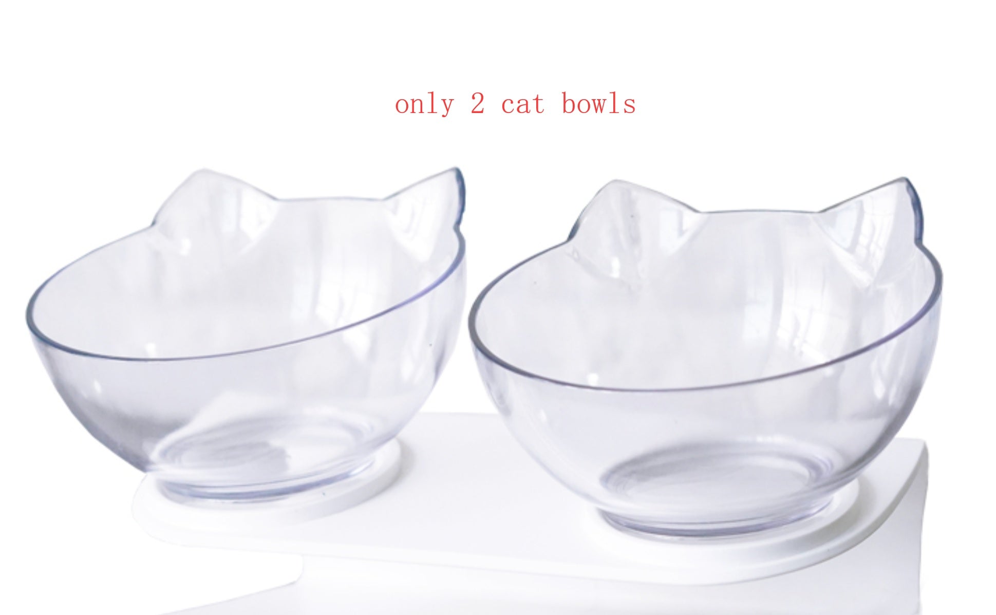 New Inclined Food Cat Ear Oblique Mouth Transparent Single Pet Bowl - You Offer