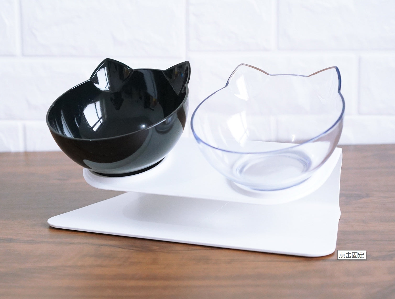 New Inclined Food Cat Ear Oblique Mouth Transparent Single Pet Bowl - You Offer