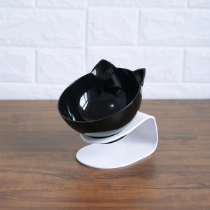 New Inclined Food Cat Ear Oblique Mouth Transparent Single Pet Bowl - You Offer