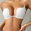 Low Plunge Push Up Bra With Clear Straps Low Cut Convertible Underwire Padded Cleavage Bra, Women's Underwear & Lingerie