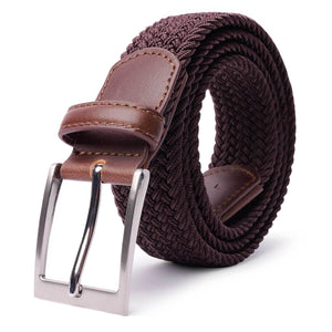 [LCG LUCHENGYI Elastic Belt] LCG LUCHENGYI Unisex Braided Elastic Belts | Stretch Woven Fabric with Square Buckle for Jeans, Golf Shirts, and Casual Wear | Black, Adjustable Fit, Structured Design, Durable Belt Fabric