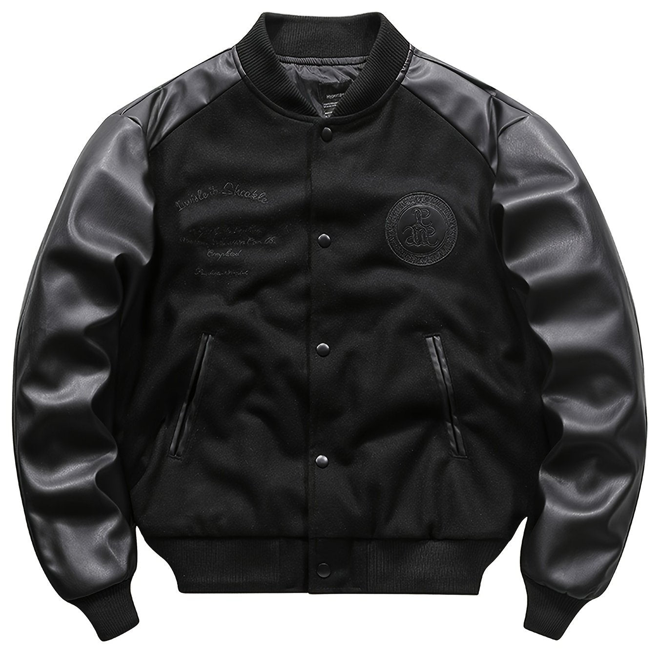 [Thick Retro Embroidered Baseball Jacket] Men's Retro Embroidered Print Thick Baseball Jacket