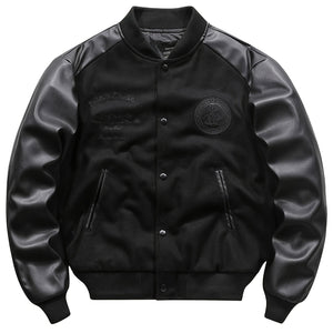 [Thick Retro Embroidered Baseball Jacket] Men's Retro Embroidered Print Thick Baseball Jacket