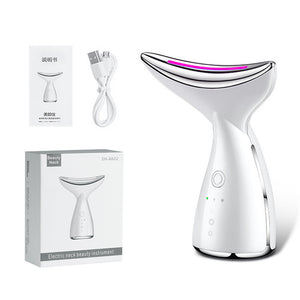 EMS Microcurrent Neck Face Beauty Device With 3 Colors LED Photon Therapy Skin Tighten Reduce Double Chin Face Lifting Devices - You Offer