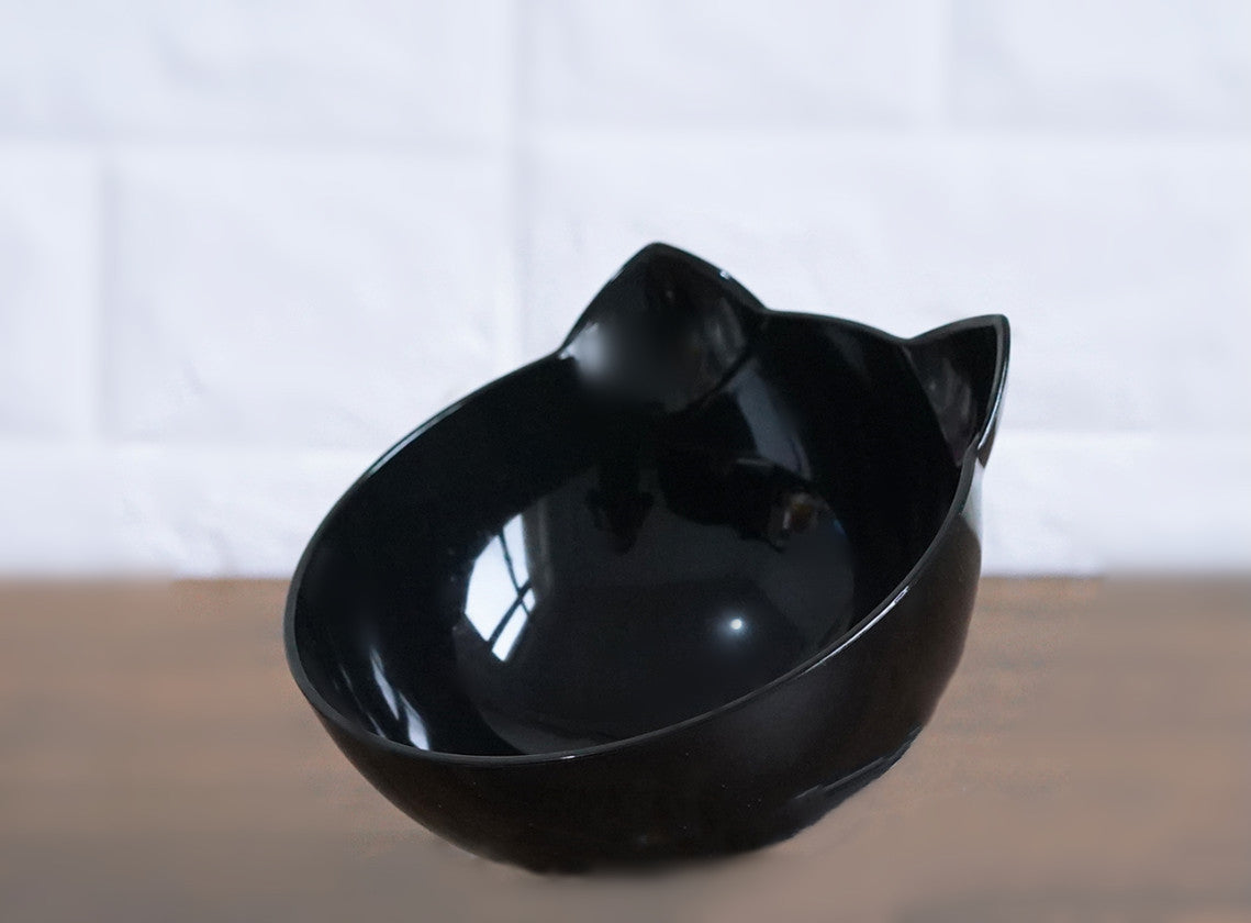 New Inclined Food Cat Ear Oblique Mouth Transparent Single Pet Bowl - You Offer