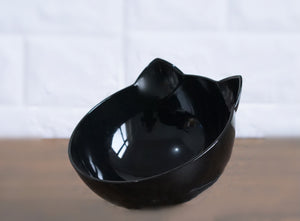 New Inclined Food Cat Ear Oblique Mouth Transparent Single Pet Bowl - You Offer