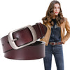 [Genuine Leather Belt for Women] Genuine Leather Belt for Women - Elegant Brown Leather Strap with Metallic-like Buckle, Versatile Fashion Accessory, Sophisticated Design, Highquality Craftsmanship, Stylish Waistband, Durable