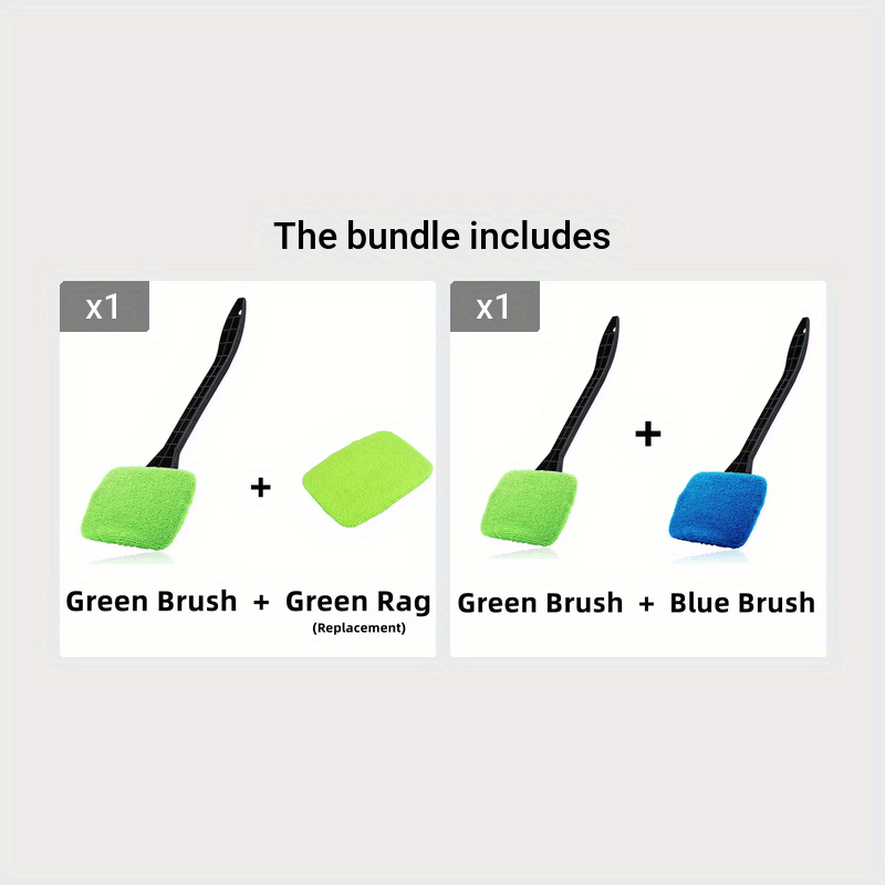 Car Window Cleaning Brush Kit for Windshield Cleaning Tools, Interior Car Wiper with Long Handle, Automotive Accessories.