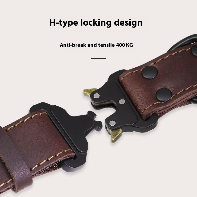 Leather Explosion-proof Large Dog Bandana Leather Pulling Rope - You Offer