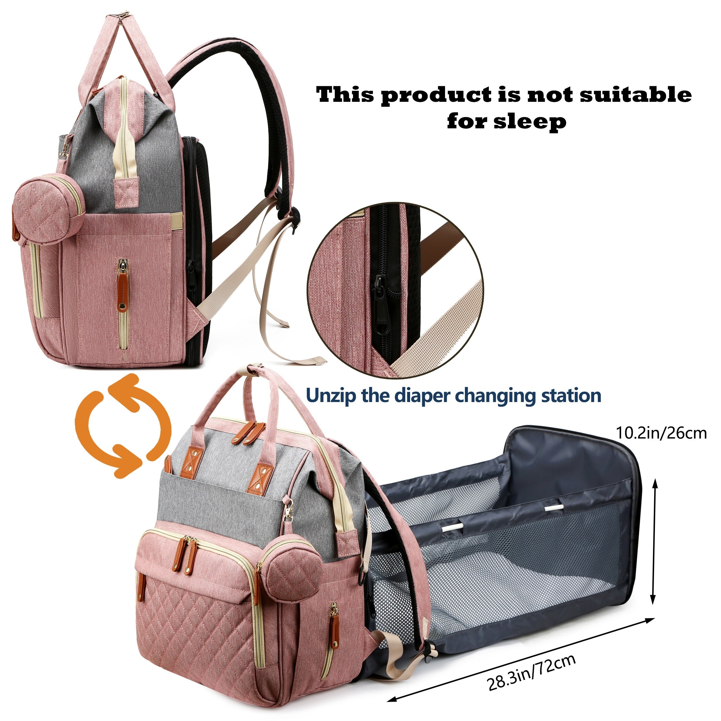 [Diaper Bag Backpack] Lamroro Diaper Bag Backpack, Bags for Boys Girls, Diaper Backpack Bag with a changing station, Multifunction Large Travel Back Pack, Registry Search, Essential Gifts