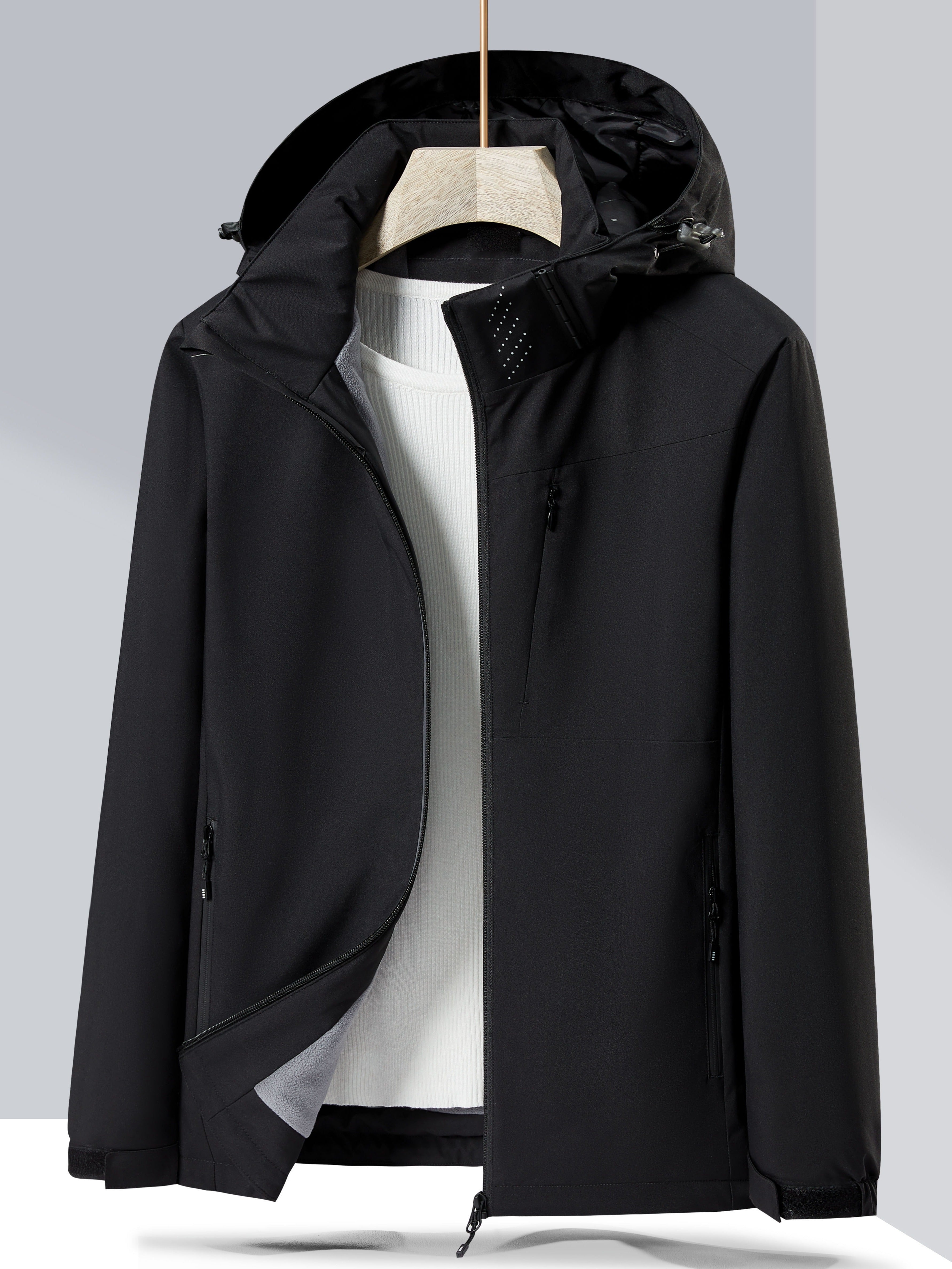 Women's Autumn and Winter Outdoor Sports Casual Warm Fleece Lined Windproof Stand Collar Jacket