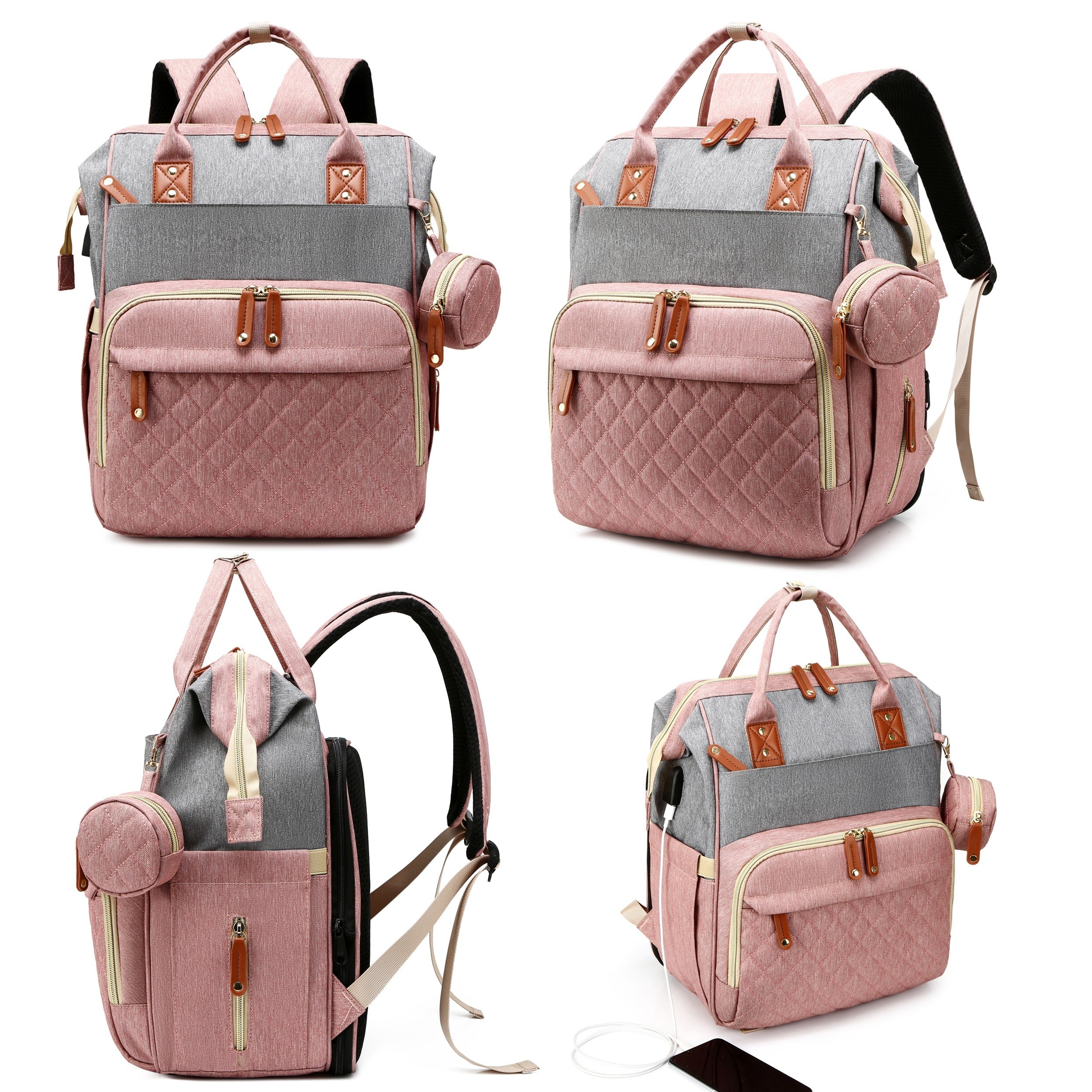[Diaper Bag Backpack] Lamroro Diaper Bag Backpack, Bags for Boys Girls, Diaper Backpack Bag with a changing station, Multifunction Large Travel Back Pack, Registry Search, Essential Gifts