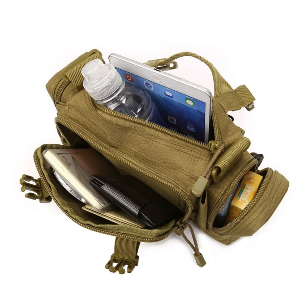 [Tactical Multi Tool Waist Pack] Tactical Multi-Tool Waist Pack - Black, Zippered, Durable Polyamide Fabric, Ideal for Cycling, Hiking, and Outdoor Activities, Outdoor Gear | Zippered Waist Pack | Adjustable Strap, Utility Wa