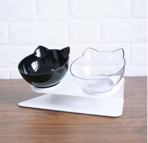 New Inclined Food Cat Ear Oblique Mouth Transparent Single Pet Bowl - You Offer