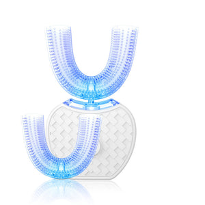 360 Degrees Intelligent Automatic Electric  Toothbrush Waterproof U Type Tooth Brush Whitening Blue Light USB Charging - You Offer