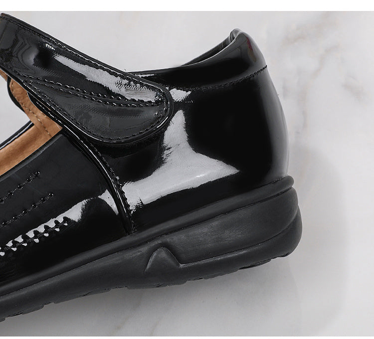 [School Essential] Girls' Black Mary Jane Flats with Bow Detail - Non-Slip, Comfortable PU Insole, Round Toe Casual & Performance Shoes for Students, Perfect for Spring/Autumn, Casual Youngsters Shoes|Strap Adornment Footwear
