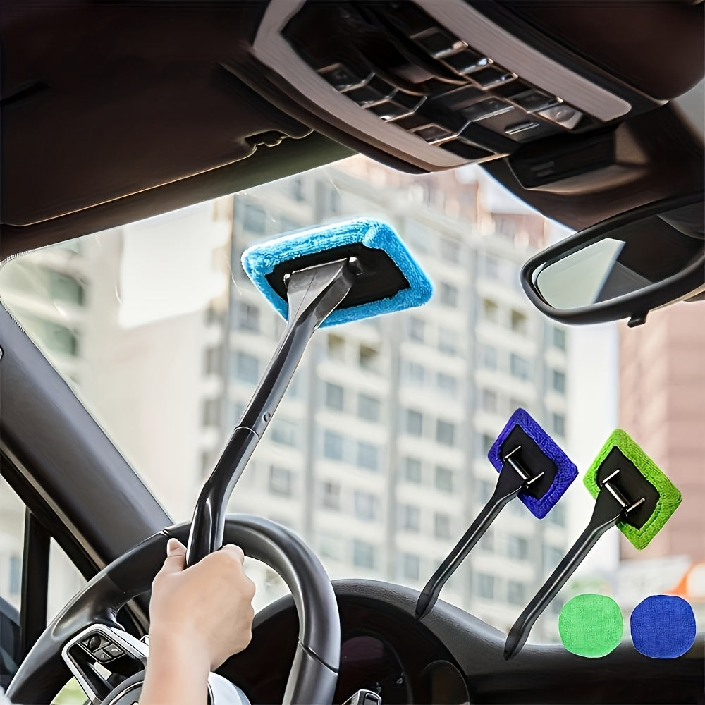 Car Window Cleaning Brush Kit for Windshield Cleaning Tools, Interior Car Wiper with Long Handle, Automotive Accessories.