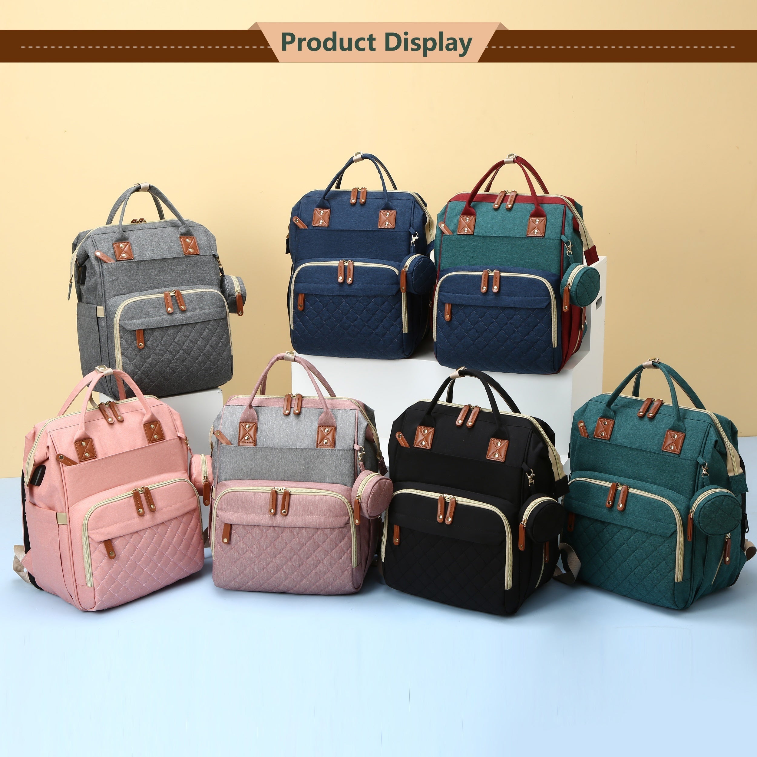 [Diaper Bag Backpack] Lamroro Diaper Bag Backpack, Bags for Boys Girls, Diaper Backpack Bag with a changing station, Multifunction Large Travel Back Pack, Registry Search, Essential Gifts