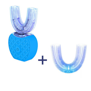 360 Degrees Intelligent Automatic Electric  Toothbrush Waterproof U Type Tooth Brush Whitening Blue Light USB Charging - You Offer