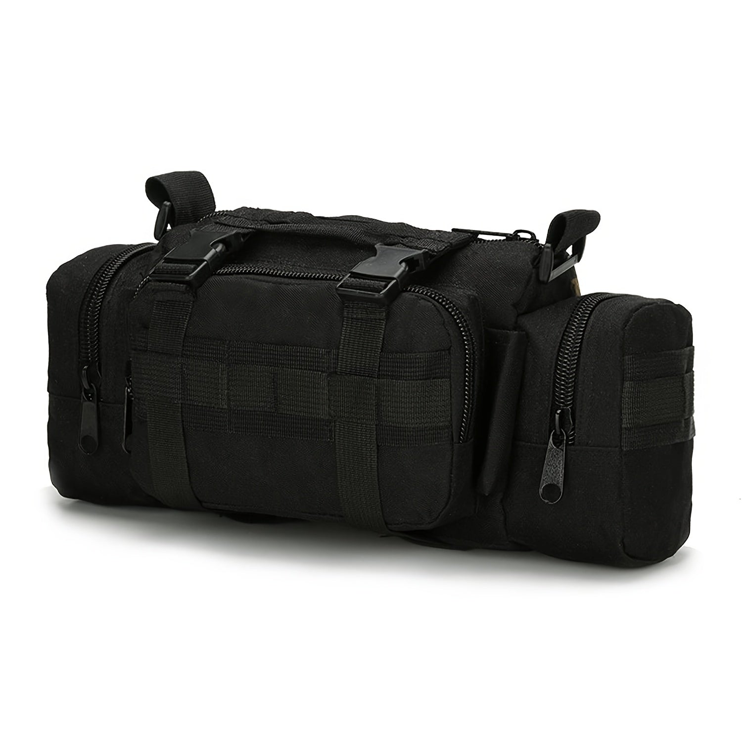 [Tactical Multi Tool Waist Pack] Tactical Multi-Tool Waist Pack - Black, Zippered, Durable Polyamide Fabric, Ideal for Cycling, Hiking, and Outdoor Activities, Outdoor Gear | Zippered Waist Pack | Adjustable Strap, Utility Wa