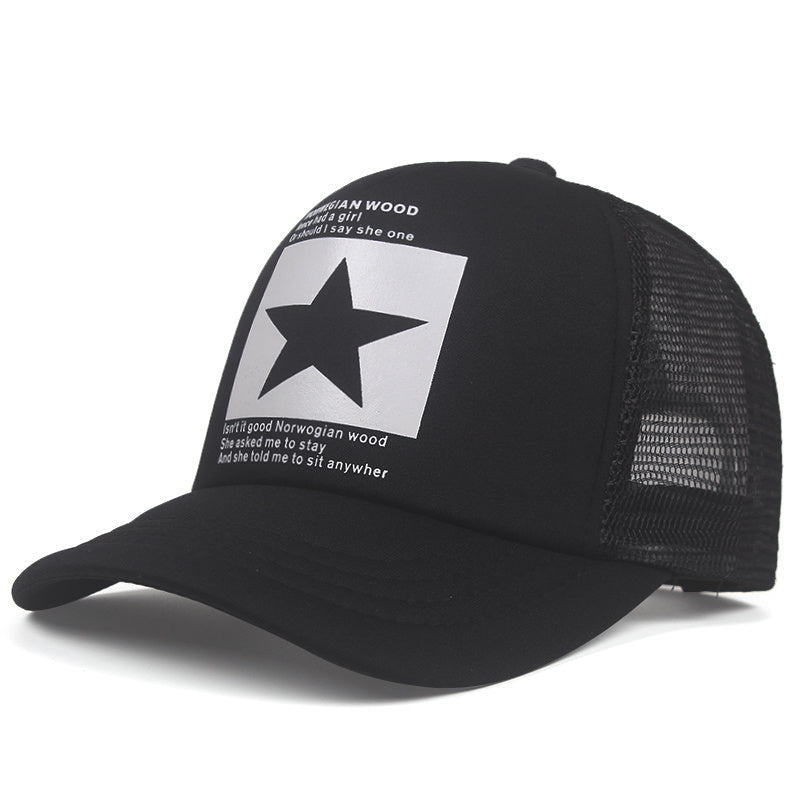 1pc Pentagram Breathable Baseball Cap Mesh Cap