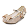 Girls' Elegant Low Heel Pumps - Bow Decorated Princess Party Shoes for Spring and Summer with Comfortable Insoles and Durable Outsoles