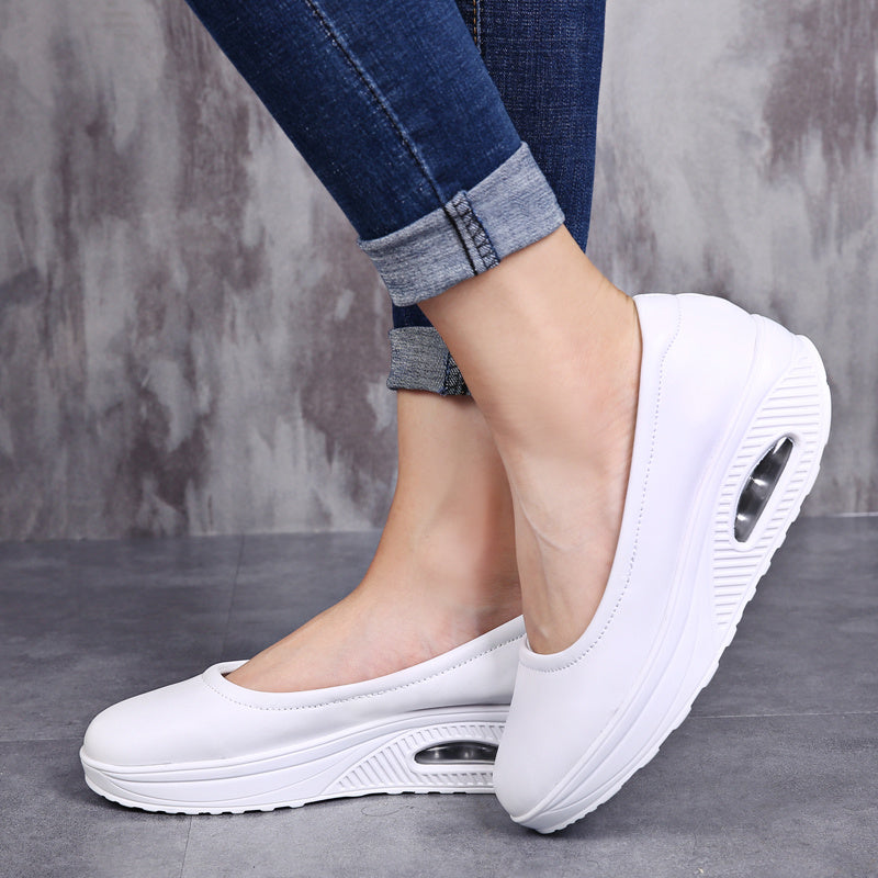 Comfy All-Season Women's Nursing Shoes with Air Cushion Support, Non-Slip Sole, Easy Slip-On Design