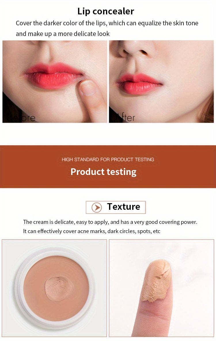 2 Tone High Coverage Concealer Cream, Concealer For Dark Circles Acne Marks Spot Freckles Blemishes, Long Wear Waterproof Liquid Foundation Cream Contain Plant Squalane