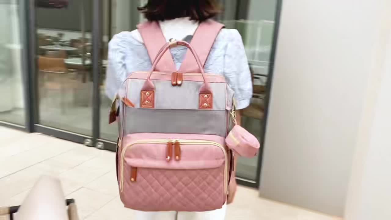 [Diaper Bag Backpack] Lamroro Diaper Bag Backpack, Bags for Boys Girls, Diaper Backpack Bag with a changing station, Multifunction Large Travel Back Pack, Registry Search, Essential Gifts