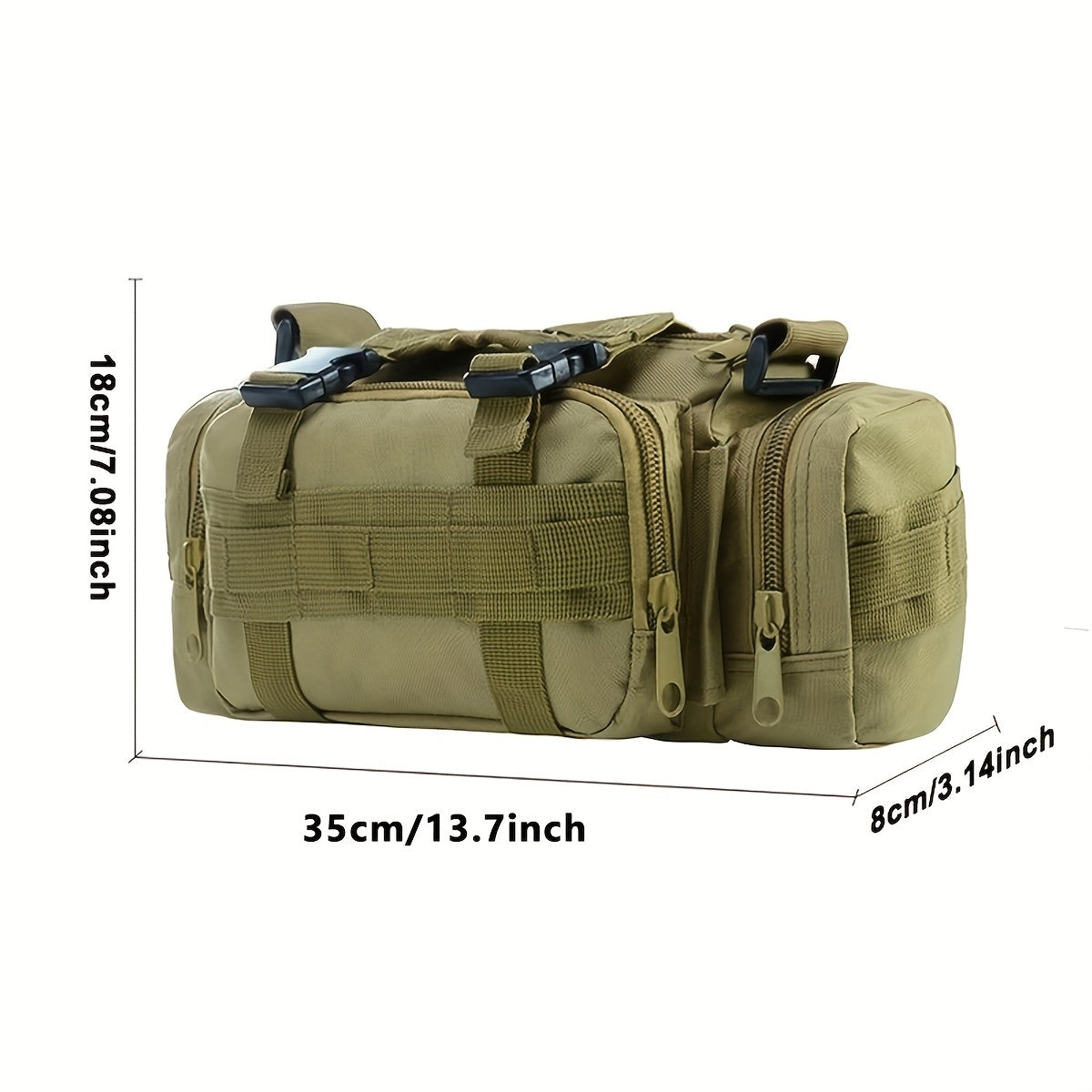 [Tactical Multi Tool Waist Pack] Tactical Multi-Tool Waist Pack - Black, Zippered, Durable Polyamide Fabric, Ideal for Cycling, Hiking, and Outdoor Activities, Outdoor Gear | Zippered Waist Pack | Adjustable Strap, Utility Wa